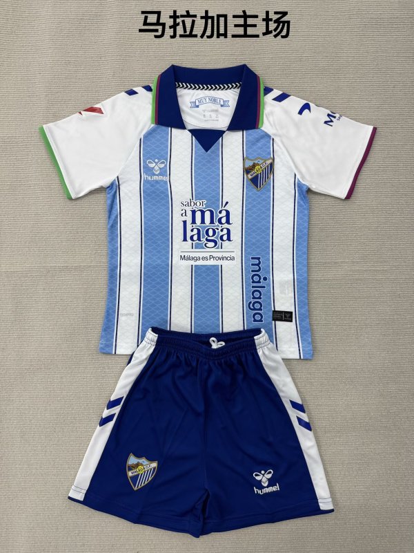 Malaga Home  1:1 Quality Soccer Jersey  26-27  (kids and man ) (16-2XL)