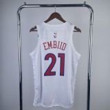 Philadelphia 76ers City Edition White #21 EMBIID 1:1 Quality NBA  Season Jerseys  2023