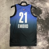 Philadelphia 76ers  Blue #21 EMBIID 1:1 Quality NBA  Season Jerseys  2023  ALL-STAR