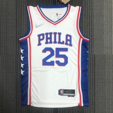Philadelphia 76ers White #25 SIMMONS 1:1 Quality NBA  Season Jerseys 75 Year