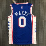 Philadelphia 76ers Blue #0 MAXEY 1:1 Quality NBA  Season Jerseys 75 Year