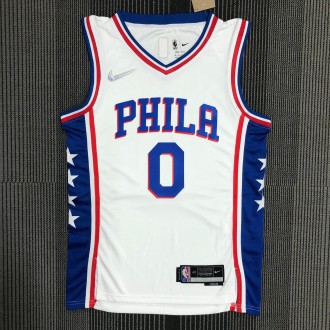 Philadelphia 76ers White #0 MAXEY 1:1 Quality NBA  Season Jerseys 75 Year