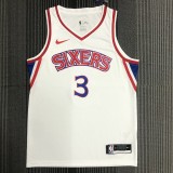 Philadelphia 76ers Retro White #3 IVERSON 1:1 Quality NBA  Season Jerseys