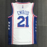 Philadelphia 76ers White #21 EMBIID 1:1 Quality NBA  Season Jerseys 75 Year