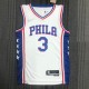 Philadelphia 76ers White #3 IVERSON 1:1 Quality NBA  Season Jerseys 75 Year