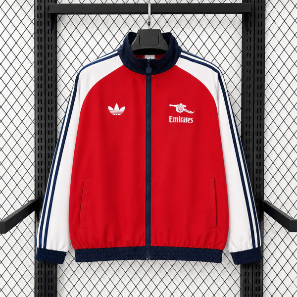 Cop Arsenal Windbreaker waterproof  White Red 1:1 Quality Soccer Jersey 26-27