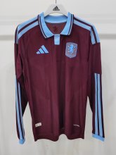 Aston Villa Home Long Sleeve   Player 1:1 Quality Soccer Jersey  26-27