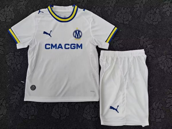 Marseille  Home  Kids  1:1 Quality Soccer Jersey  26-27