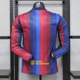 Barcelona  Home Long Sleeve  Player  1:1 Quality Soccer Jersey 26-27