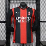 AC Milan Home player Long Sleeve 1:1 Quality Soccer Jersey 26-27