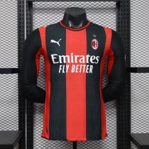 AC Milan Home player Long Sleeve 1:1 Quality Soccer Jersey 26-27