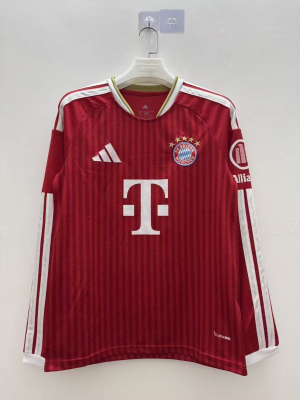 Bayern Munich Home Long Sleeve  Fans 1:1 Quality Soccer Jersey  26-27