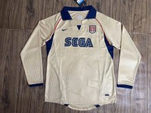Retro  Arsenal away Long Sleeve 1:1 Quality Soccer Jersey  2001-2002