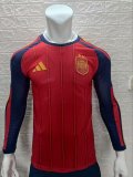 Spain Home Long   Player 1:1 Quality Soccer Jersey 26-27 (2026) （2 Stars）