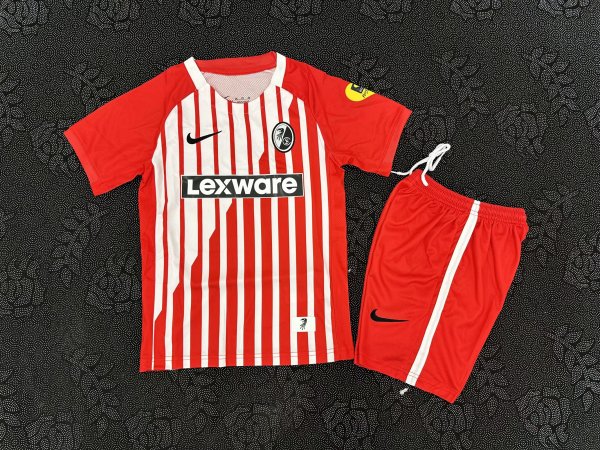 SC Freiburg Home   Kids Fans  1:1 Quality Soccer Jersey  26-27