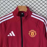 Manchester United  Windbreaker Sets With pants  Black 1:1 Quality Soccer Jersey  26-27