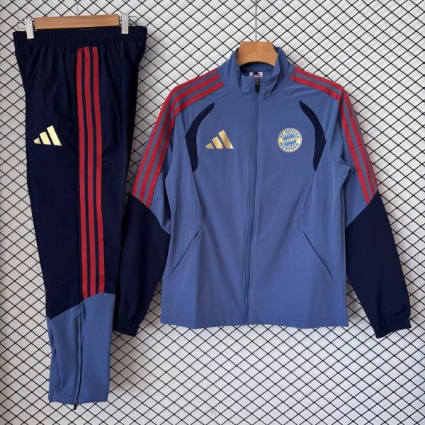 Bayern Munich  Windbreaker Sets With pants  Grey 1:1 Quality Soccer Jersey  26-27