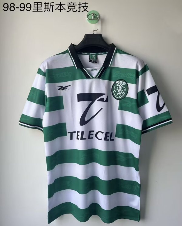 Retro Sporting Lisbon Home  1:1 Quality Soccer Jersey 1998-1999