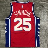 Philadelphia 76ers Theme Edition Red  #25 SIMMONS 1:1 Quality NBA  Season Jerseys 2021