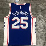 Philadelphia 76ers Blue #25 SIMMONS 1:1 Quality NBA  Season Jerseys