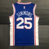 Philadelphia 76ers Blue #25 SIMMONS 1:1 Quality NBA  Season Jerseys 75 Year