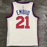 Philadelphia 76ers Draft Edition White #21 EMBIID  1:1 Quality NBA  Season Jerseys 2021