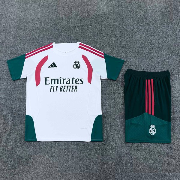 Real Madrid  Training  Fans Sets White  1:1 Quality Soccer Jersey 26-27 (Kids And Man 16-2XL)