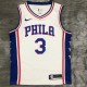 Philadelphia 76ers White #3 IVERSON 1:1 Quality NBA  Season Jerseys 2021