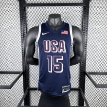 USA Phoenix Suns Blue #8 LEONARD 1:1 Quality NBA  Season Jerseys  2024 Olympic Games