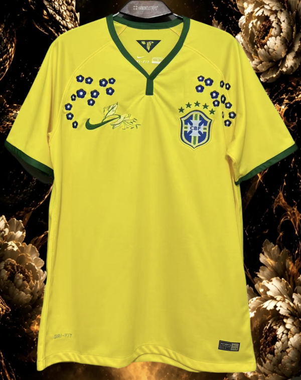 Retro Brazil  Home  1:1 Quality Soccer Jersey   2013-2014 (2014)