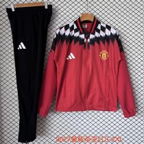 Manchester United   Windbreaker Sets With pants  Red 1:1 Quality Soccer Jersey  26-27