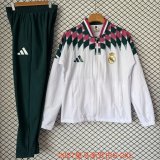 Real Madrid  Windbreaker Sets With pants  White 1:1 Quality Soccer Jersey  26-27