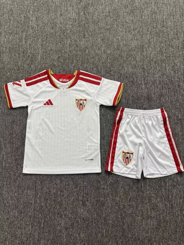 Sevilla Home Kids  Fans  1:1 Quality Soccer Jersey 26-27