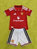 Manchester United  Home Kids Player  1:1 Quality Soccer Jersey 26-27