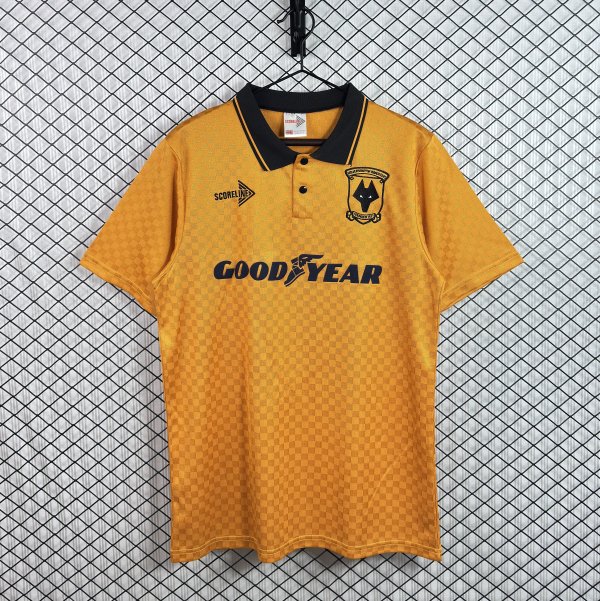 Retro Wolves Home Fans  1:1 Quality Soccer Jersey 1990-1991