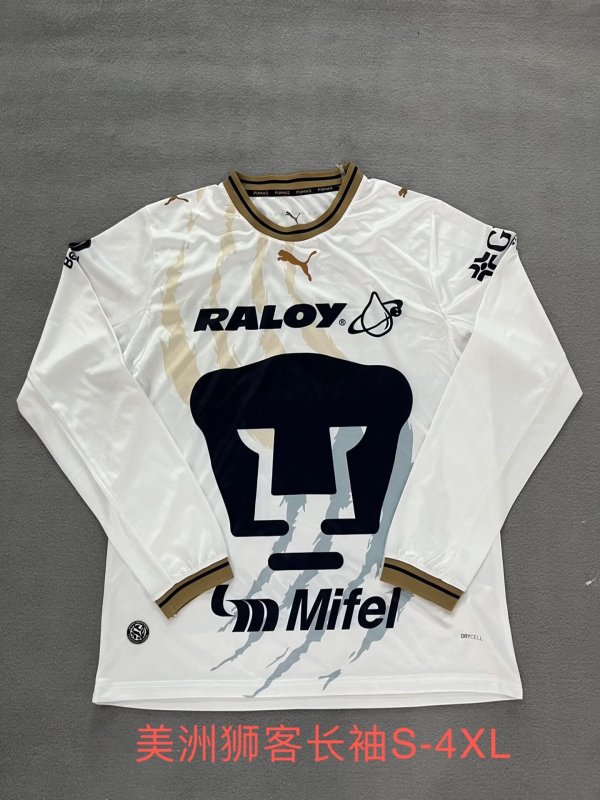 Pumas Home Fans Long Sleeve 1:1 Quality Soccer Jersey  26-27