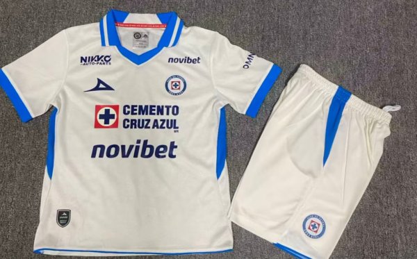 Cruz Azul  Away Kids  Fans 1:1 Quality Soccer Jersey 26-27