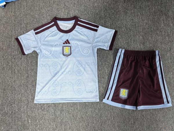 Aston Villa Third Away Fans  Kids  1:1 Quality Soccer Jersey 26-27