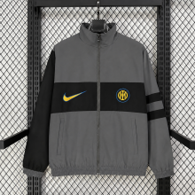 Inter Milan  Windbreaker waterproof  Grey 1:1 Quality Soccer Jersey 26-27
