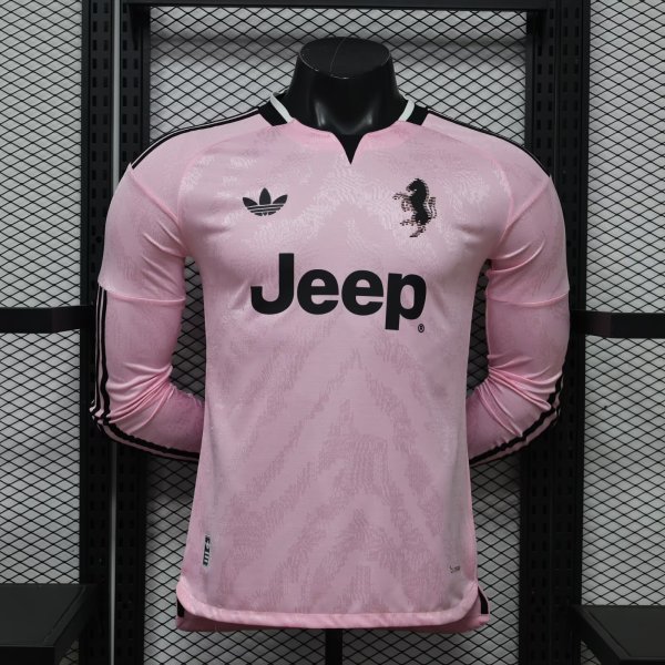 Juventus Away  Long Sleeve Pink  Player 1:1 Quality Soccer Jersey  26-27