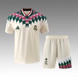 Retro Real Madrid With Pants Sets  Special Edition Fans Yellow 1:1 Quality Soccer Jersey  26-27