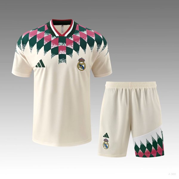 Retro Real Madrid With Pants Sets  Special Edition Fans Yellow 1:1 Quality Soccer Jersey  26-27