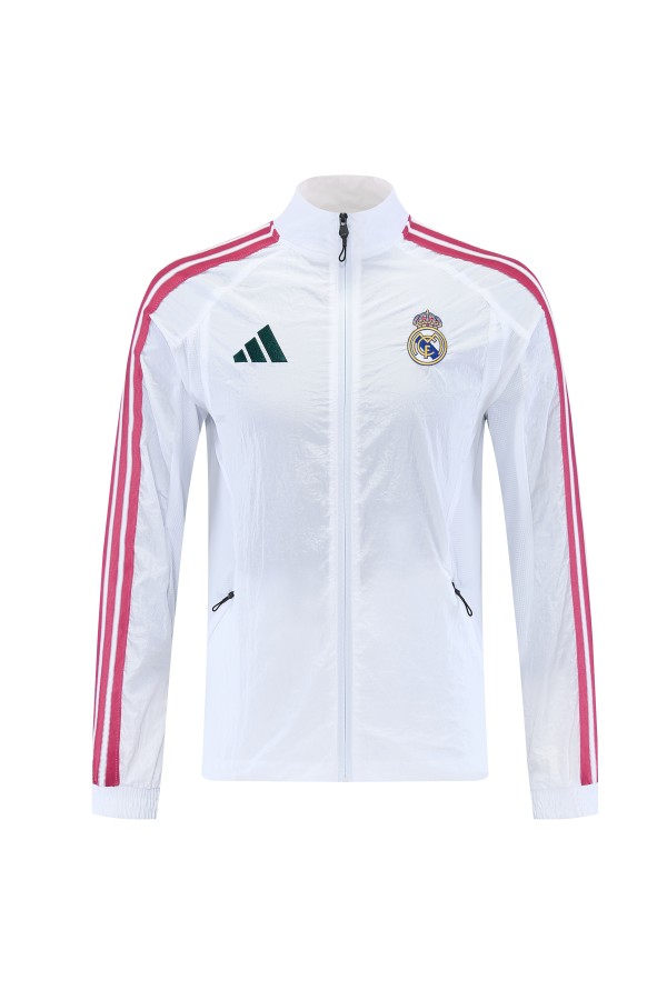 Real Madrid Windbreaker waterproof  White 1:1 Quality Soccer Jersey 26-27