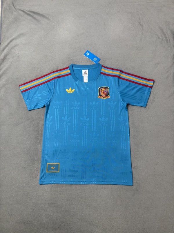 spain Adidas Clover T-shirt Green  1:1 Quality Soccer Jersey  26-27