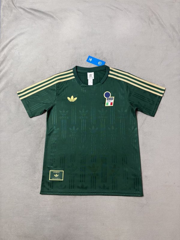 italy  Adidas Clover T-shirt Green 1:1 Quality Soccer Jersey  26-27