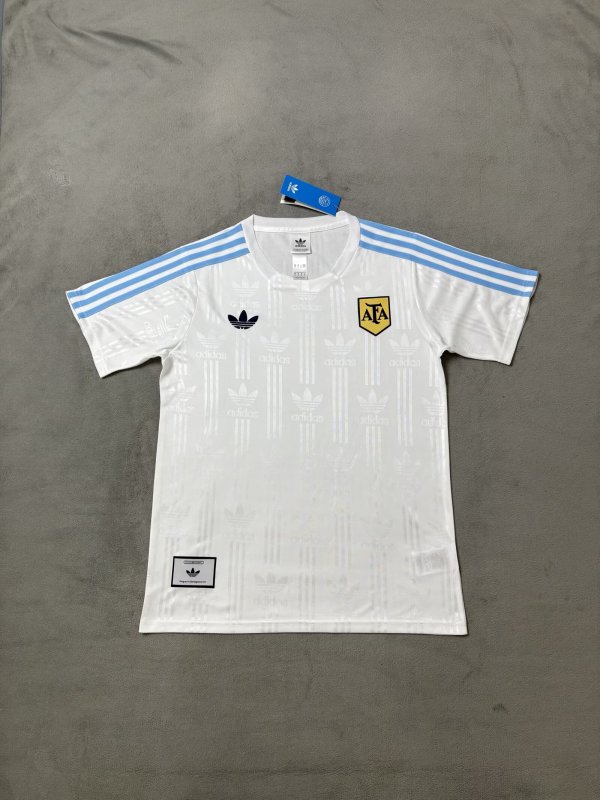 Argentina  Adidas Clover T-shirt White 1:1 Quality Soccer Jersey  26-27