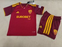 Roma  Home  Kids 1:1 Quality Soccer Jersey   26-27