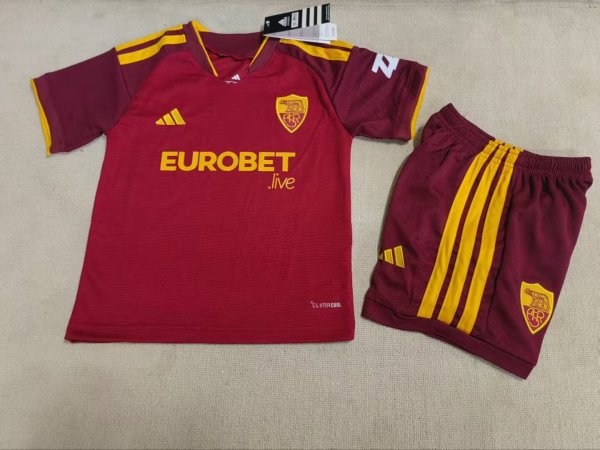 Roma  Home  Kids 1:1 Quality Soccer Jersey   26-27