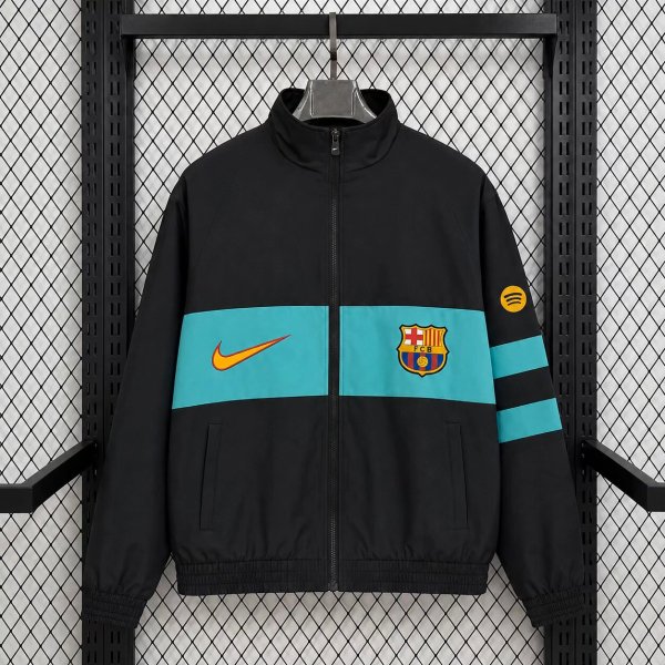 Barcelona Windbreaker  Black  1:1 Quality Soccer Jersey 26-27