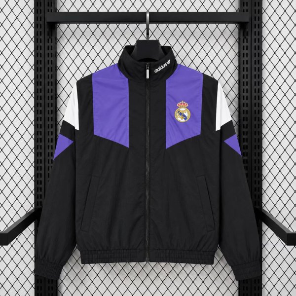 Real Madrid Windbreaker Black 1:1 Quality Soccer Jersey 26-27